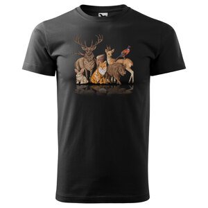 Tričko Forest friends (Velikost: 3XL, Typ: pro muže, Barva trička: Černá)