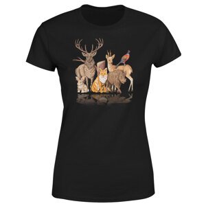 Tričko Forest friends (Velikost: 2XL, Typ: pro ženy, Barva trička: Černá)