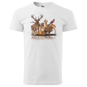 Tričko Forest friends (Velikost: 2XL, Typ: pro muže, Barva trička: Bílá)