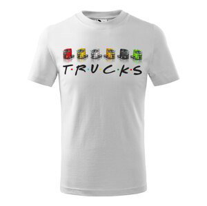 Tričko Trucks - dětské (Velikost: 158, Barva trička: Bílá)