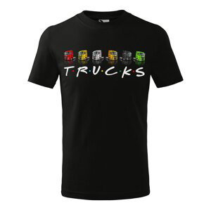 Tričko Trucks - dětské (Velikost: 122, Barva trička: Černá)