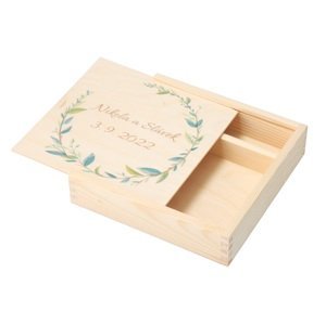 Dřevěná krabička na svatební fotografie
