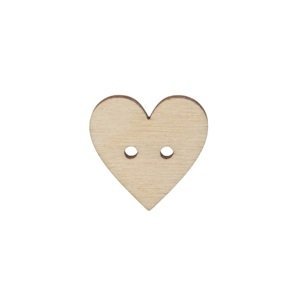 Dřevěný knoflík srdce velké 2,5 cm