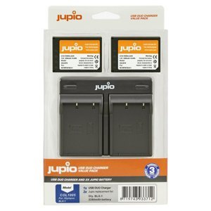 JUPIO Kit OM System 2x Battery BLX-1 2280mAh + USB Dual Charger
