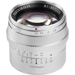 TTARTISAN 50 mm f/1,2 pro Canon EF-M stříbrný