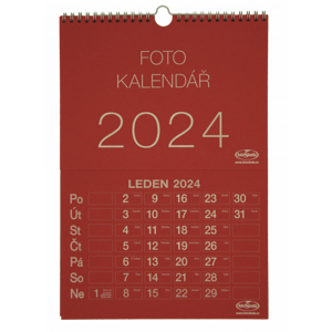 Kalendář na vlastní foto NÁSTĚNNÝ VELKÝ 2025 červený