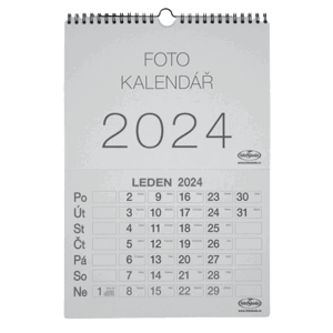 Kalendář na vlastní foto NÁSTĚNNÝ VELKÝ 2024 šedý