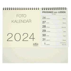 Kalendář na vlastní foto STOLNÍ 2024 béžový