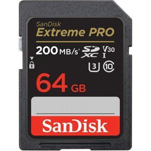 SANDISK SDXC 64GB EXTREME PRO 200 MB/s C10 V30 UHS-I U3