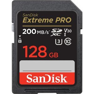 SANDISK SDXC 128GB EXTREME PRO 200MB/s C10 V30 UHS-I U3