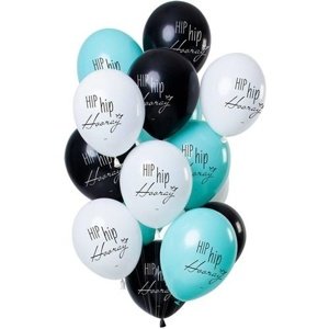 Latexové balonky Hip Hop Happy Birthday 30 cm - 12 ks