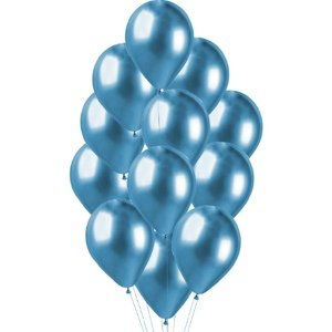 Balonkový buket Chrome Blue - 12 ks