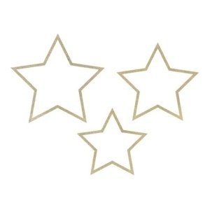 Závěsné hvězdy dřevěné se zlatým zdobením 3 ks