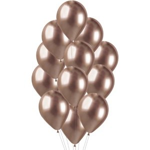 Balonkový buket Chrome rose gold - 12 ks