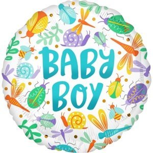 Foliový balonek Watercolor - Baby Boy 45 cm