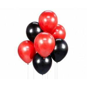 Latexové balonky černo-červené 7 ks