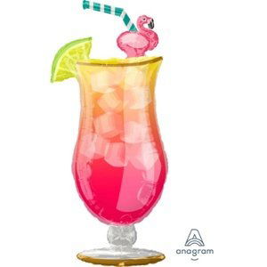 Foliový balonek Flamingo drink 50 x 104 cm