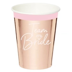 EKO Papírové kelímky Team Bride Rose gold - 220 ml