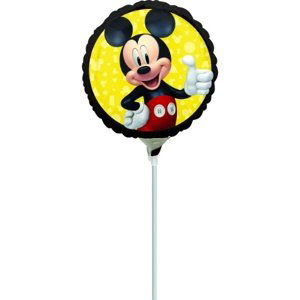 Balónky na tyčku Mickey Mouse kruh 23 cm - 5 ks
