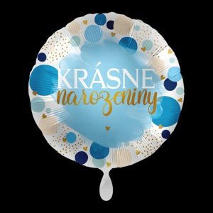 Foliový balonek Krásné narozeniny CZ - Blue Birthday - 43 cm