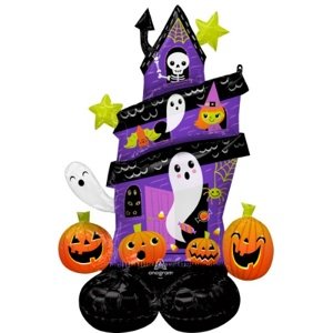 AirLoonz - stojící obří balónek Halloween strašidelný dům 127 cm