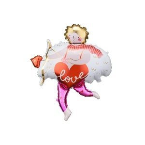Foliový balonek Valentýnský andělíček - Cupid 82x99 cm