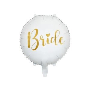Foliový balonek kulatý bílý  - Bride 45 cm