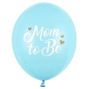 Balónky s potiskem 30 cm, Budoucí maminka, pastelově modrá, 50 ks