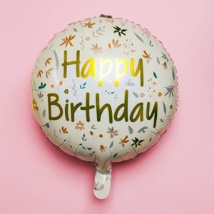 Foliový balonek kvítí - Happy Birthday - 45 cm