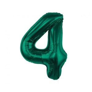 Fóliový balonek číslice 4 - Tmavě zelená, 85 cm