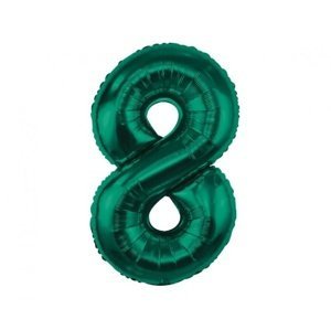 Fóliový balonek číslice 8 - Tmavě zelená, 85 cm