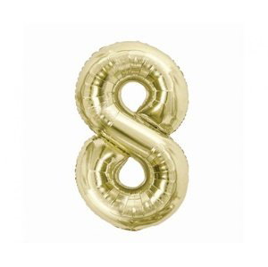 Fóliový balonek číslice 8 - barva šampáň, 85 cm
