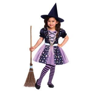 Dětský kostým čarodějka půlnoční hvězda 6 až 8 let - Vel. 116 - 128 cm
