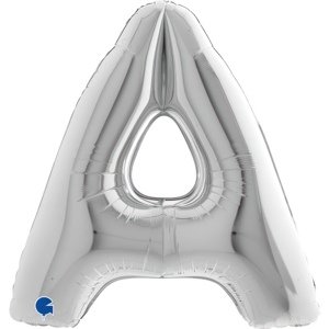 Foliové písmeno A stříbrné 102 cm