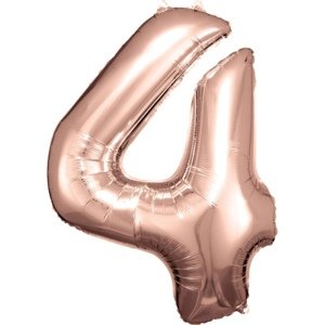 Foliová číslice - Rose Gold 4 - 86 cm - Amscan