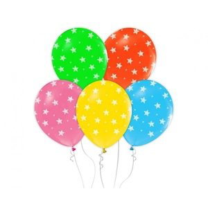 Latexové balonky barevné - hvězdičky 30 cm - 5 ks