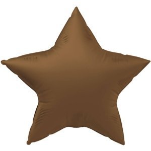 Foliový balonek hvězda - čokoládově hnědá 45 cm