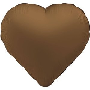 Foliový balonek srdce - čokoládově hnědá 45 cm