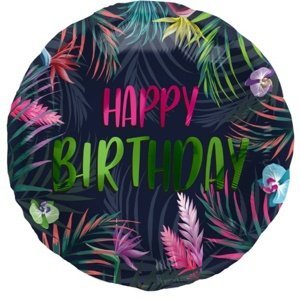 Foliový balonek Happy Birthday - Neon Tropical 45 cm