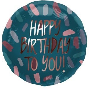 Foliový balonek Chique Petrol - Happy Birthday To You - 45 cm