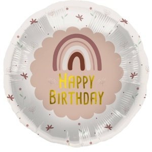 Foliový balonek Happy Birthday - růžová duha 45 cm