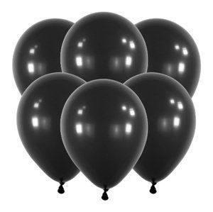Latexové balonky 30 cm - černé, 6 ks
