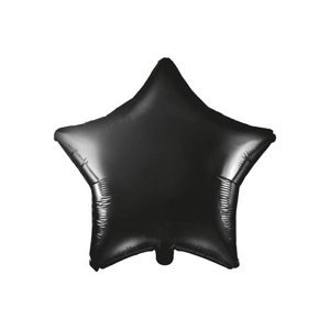 Foliový balonek hvězda černý 48 cm - balené