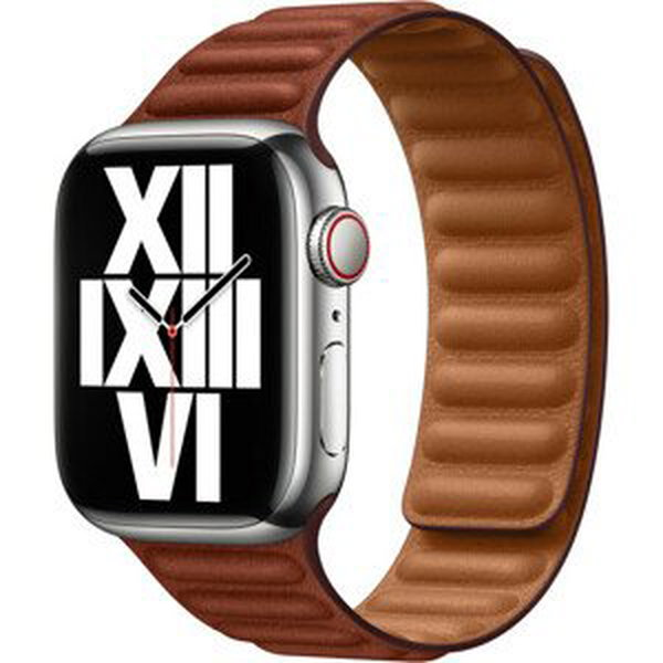 Apple Watch 41/40/38mm cihlově hnědý kožený tah - S/M