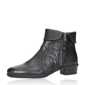 Rieker dámské stylové kožené kotníkové boty - černé - 38