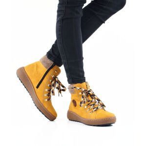 Rieker dámské zateplené kotníkové boty - žluté - 36