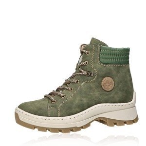 Rieker dámské stylové kotníkové boty na zip - olivové - 37