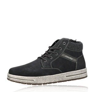 Rieker pánské zateplené kotníkové boty na zip - černé - 45