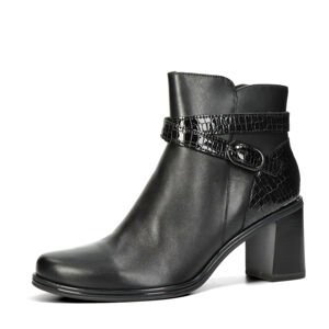 Tamaris dámské kožené kotníkové boty na zip - černé - 37