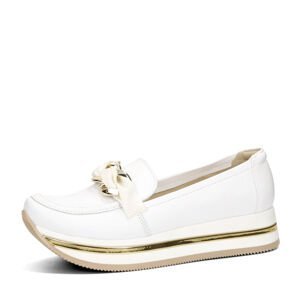 Olivia shoes dámské kožené polobotky - bílé - 36